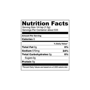 Falak Himalayan Fine Pink Salt 400g nutrition facts - halal