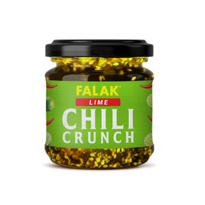 Falak Chili Crunch Lime 150g - zesty crispy chili oil with lime, halal