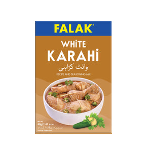 Creamy Aromatic White Karahi Spice Blend, Falak White Karahi Recipe Mix 40g Pack, Authentic Mughlai White Karahi Masala, Falak White Karahi Recipe Mix 40g Pack