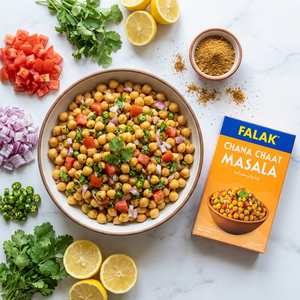 Falak Chana Chaat Seasoning 50g back panel - halal